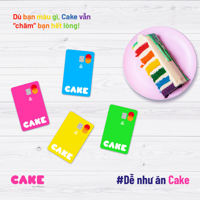 các màu sắc của thẻ cake by vpbank